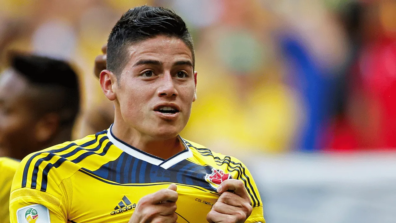 James Rodríguez llegó a 10 partidos en mundiales con Colombia.